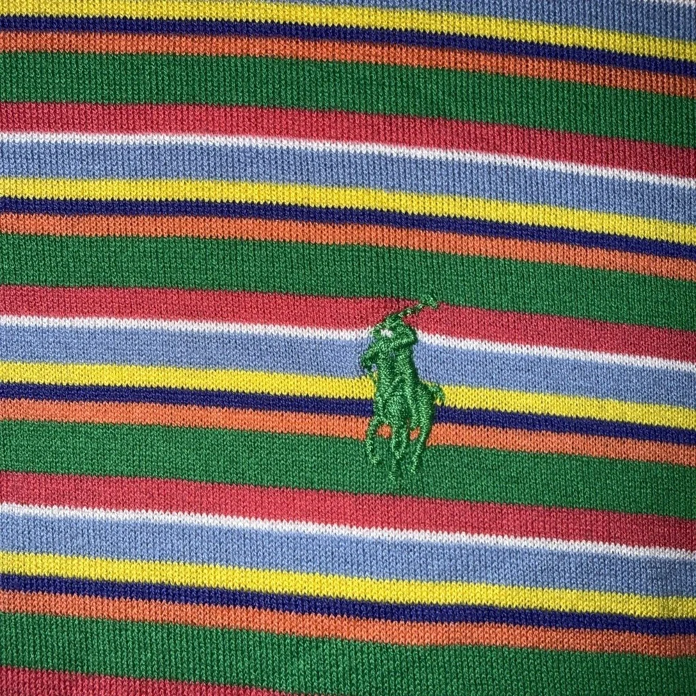 Polo Golf Ralph Lauren Striped Polo Mens Large‎ Multicolor Green Collar